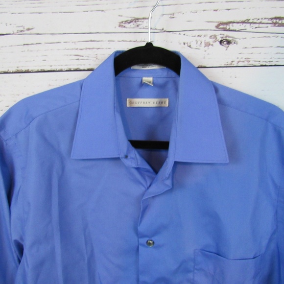 Geoffrey Beene men's blue button down dress shirt - Picture 2 of 6
